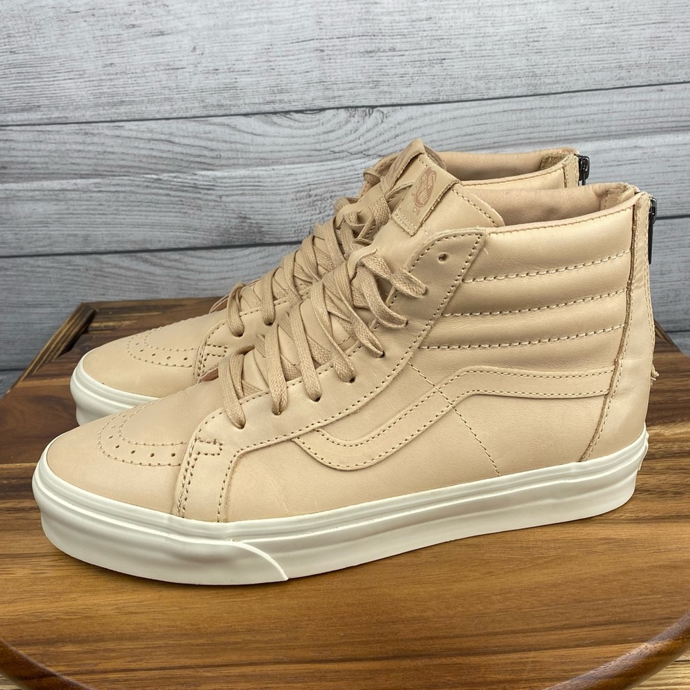 Vans SK8 Hi Reissue Zip Veggie Tan Leather Sneaker Ultracush Womens Shoe Size 11